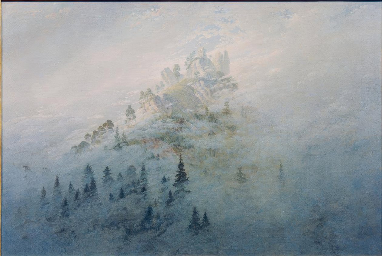 Névoa da manhã nas montanhas de Caspar David Friedrich