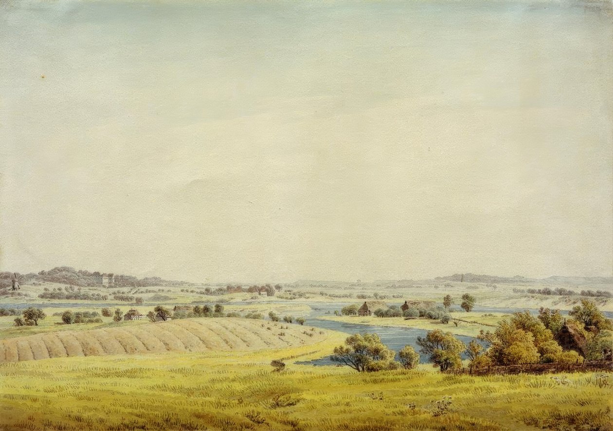 Paisagem de Rügen (vista de Putbus) de Caspar David Friedrich