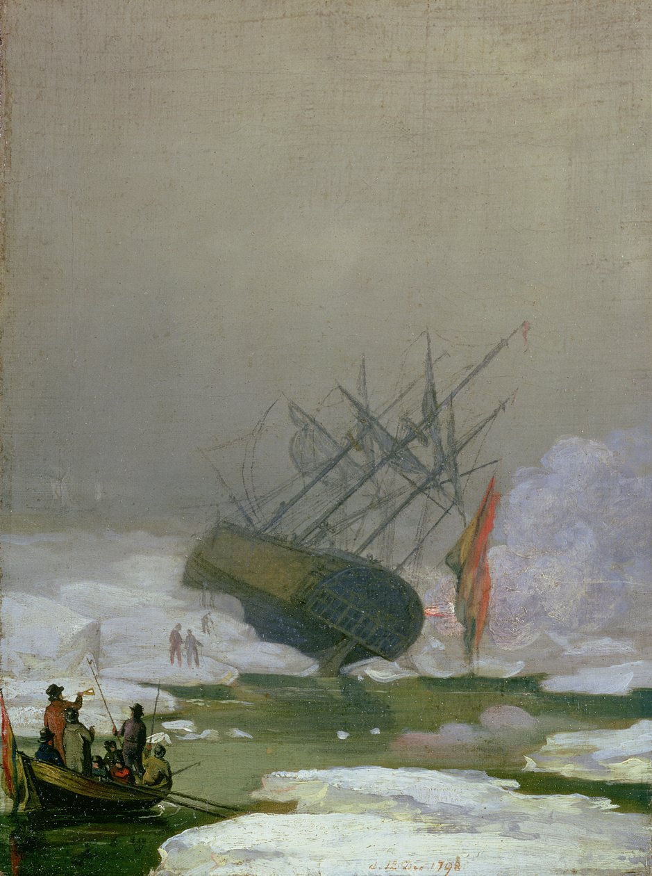 Navio no Mar Polar, 12 de dezembro de 1798 de Caspar David Friedrich
