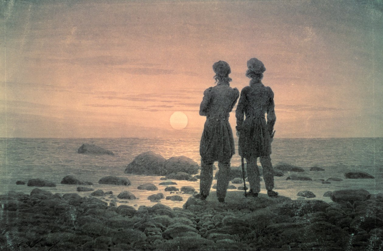 Dois homens pelo mar de Caspar David Friedrich