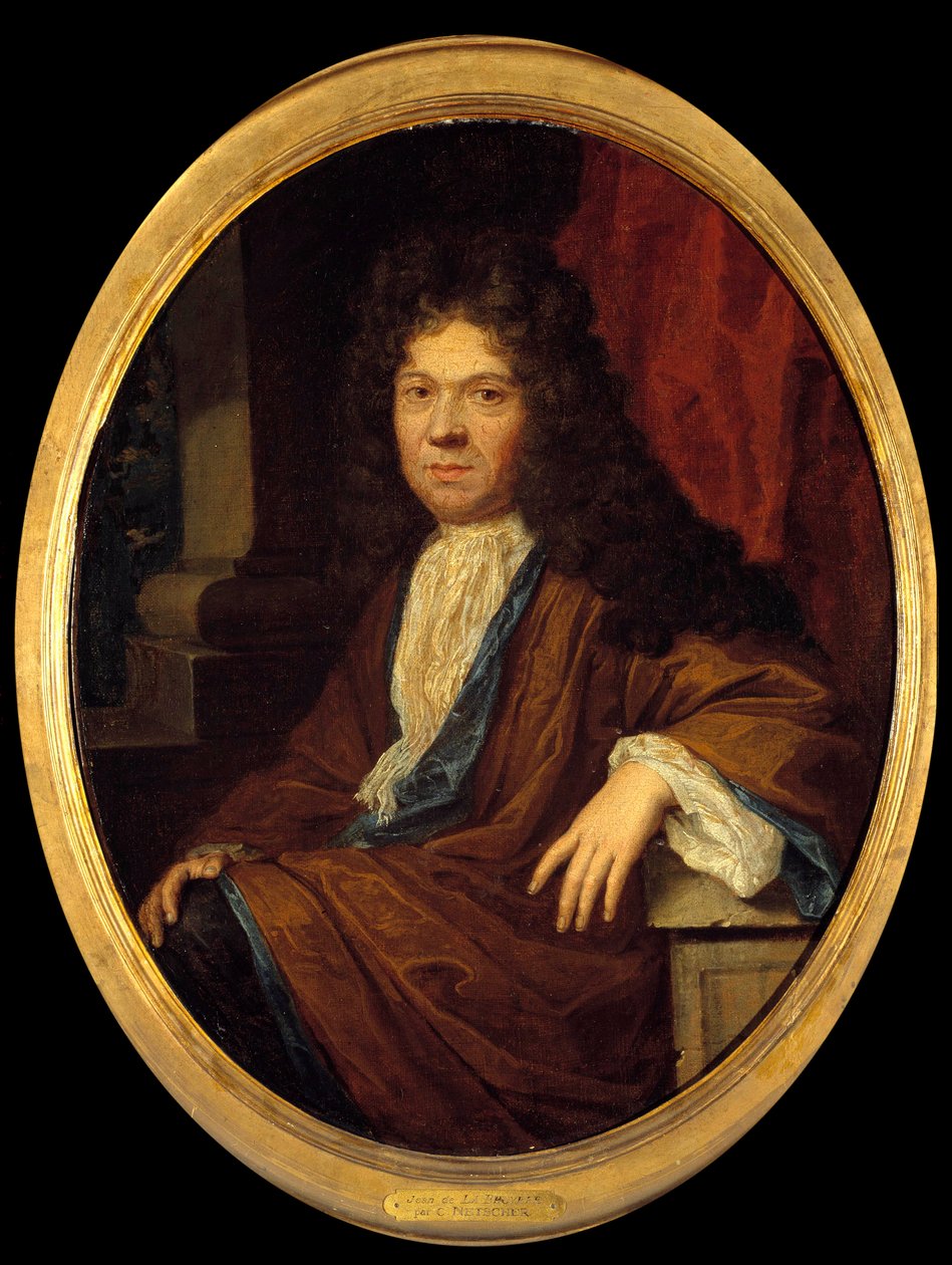 Retrato de Jean de la Bruyere (1645-1696) moralista francais Pintura atribuída a Caspar (Gaspar) Netscher (1639-1684). Sol do século XVII. 0,44x0,36 m - Retrato de Jean de la Bruyere (1645-1696), moralista francês. Pintura atribuída a Gaspar (Caspar) Ne de Caspar (attr. to) Netscher
