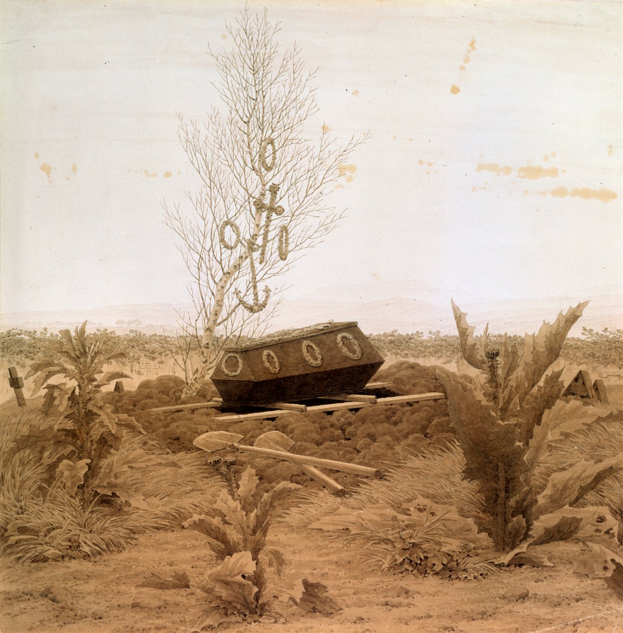 À beira do túmulo, na década de 1830. de Caspar David Friedrich