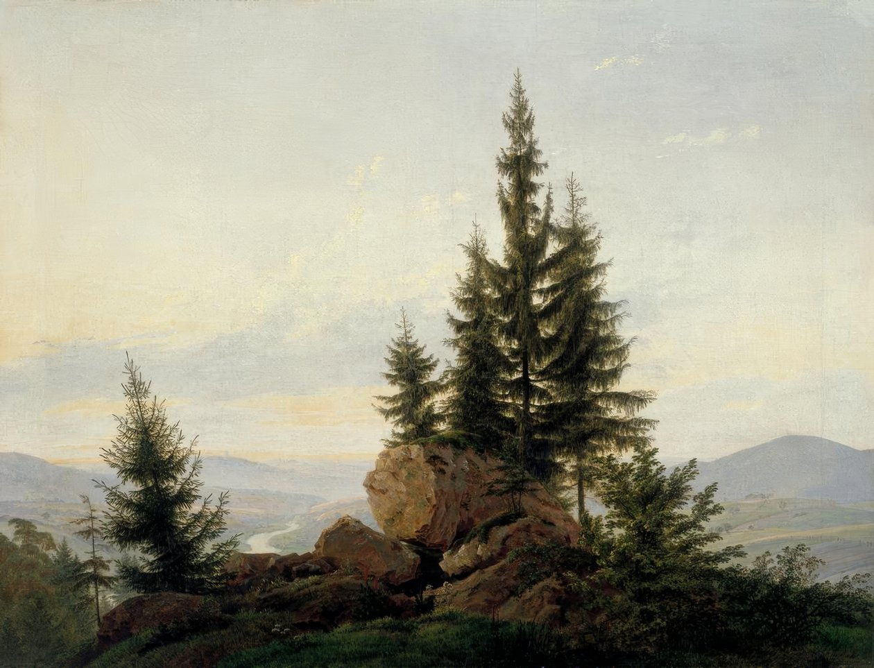 Vista para o vale do Elba de Caspar David Friedrich