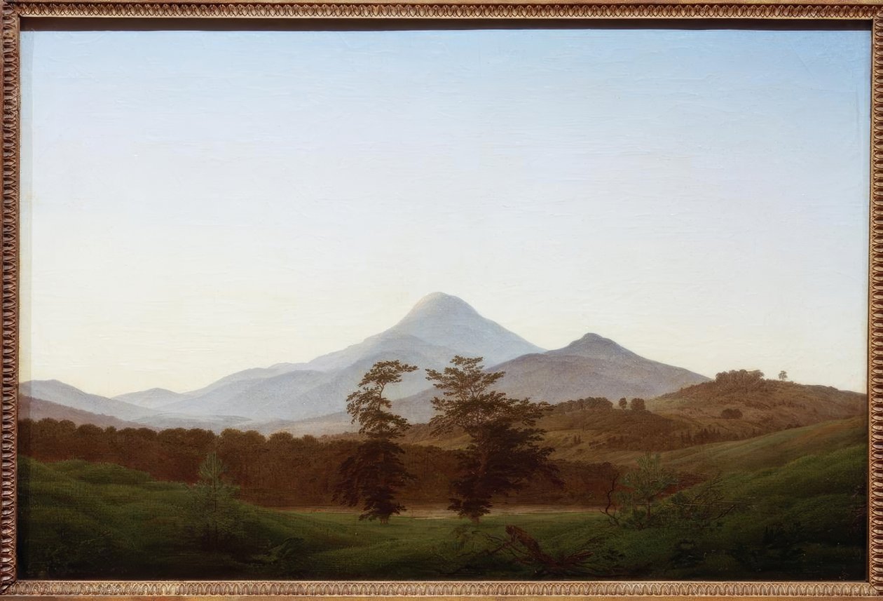 Paisagem boêmia (paisagem de montanha) de Caspar David Friedrich