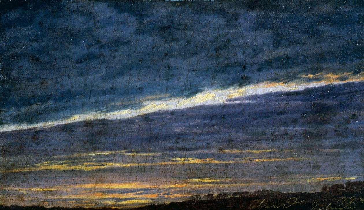 Céu nublado à noite de Caspar David Friedrich