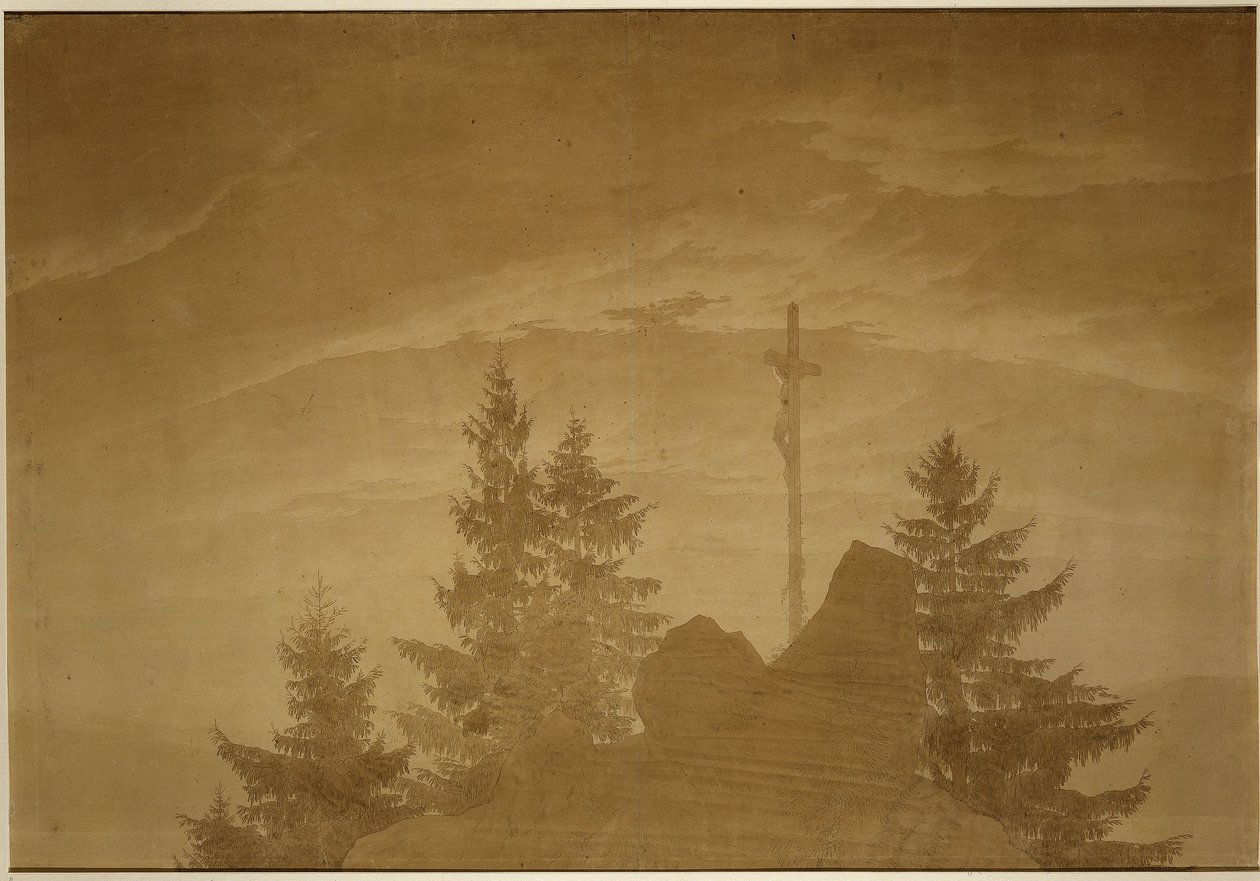 A cruz nas montanhas de Caspar David Friedrich