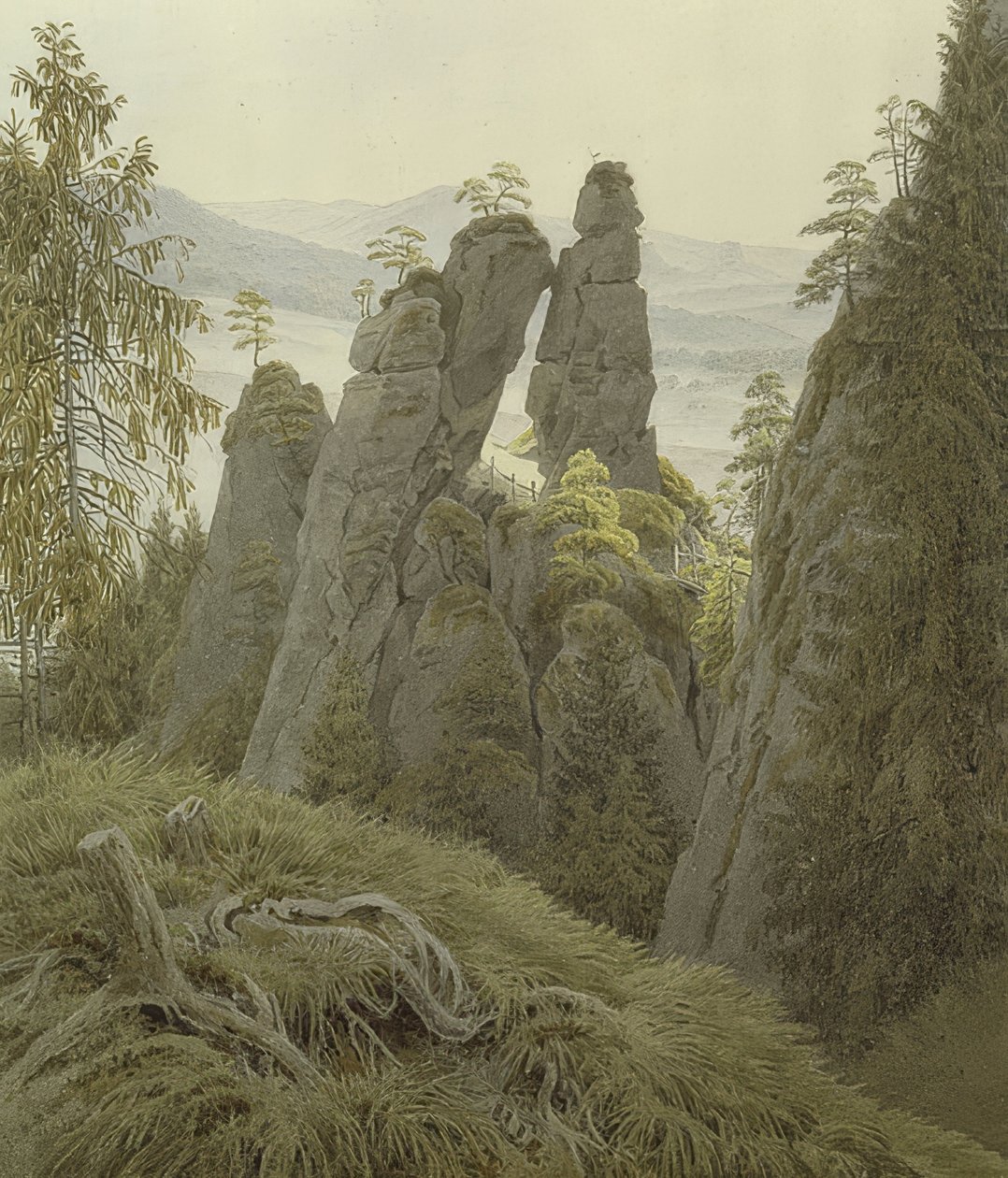 O portão no Neurathen. Por volta de 1837-40 de Caspar David Friedrich
