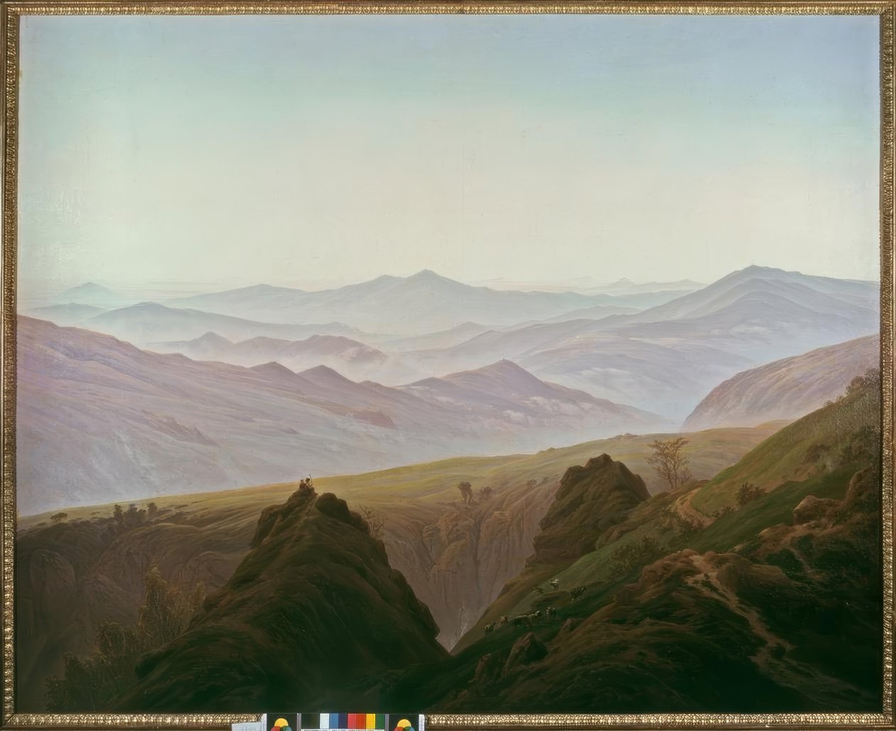 A manhã nas montanhas de Caspar David Friedrich