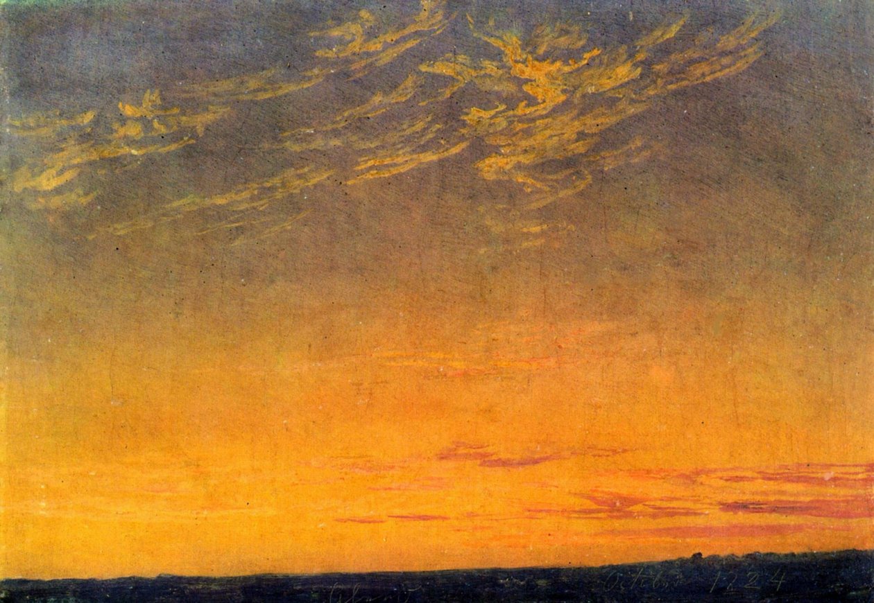 Noite com nuvens por Caspar David Friedrich de Caspar David Friedrich