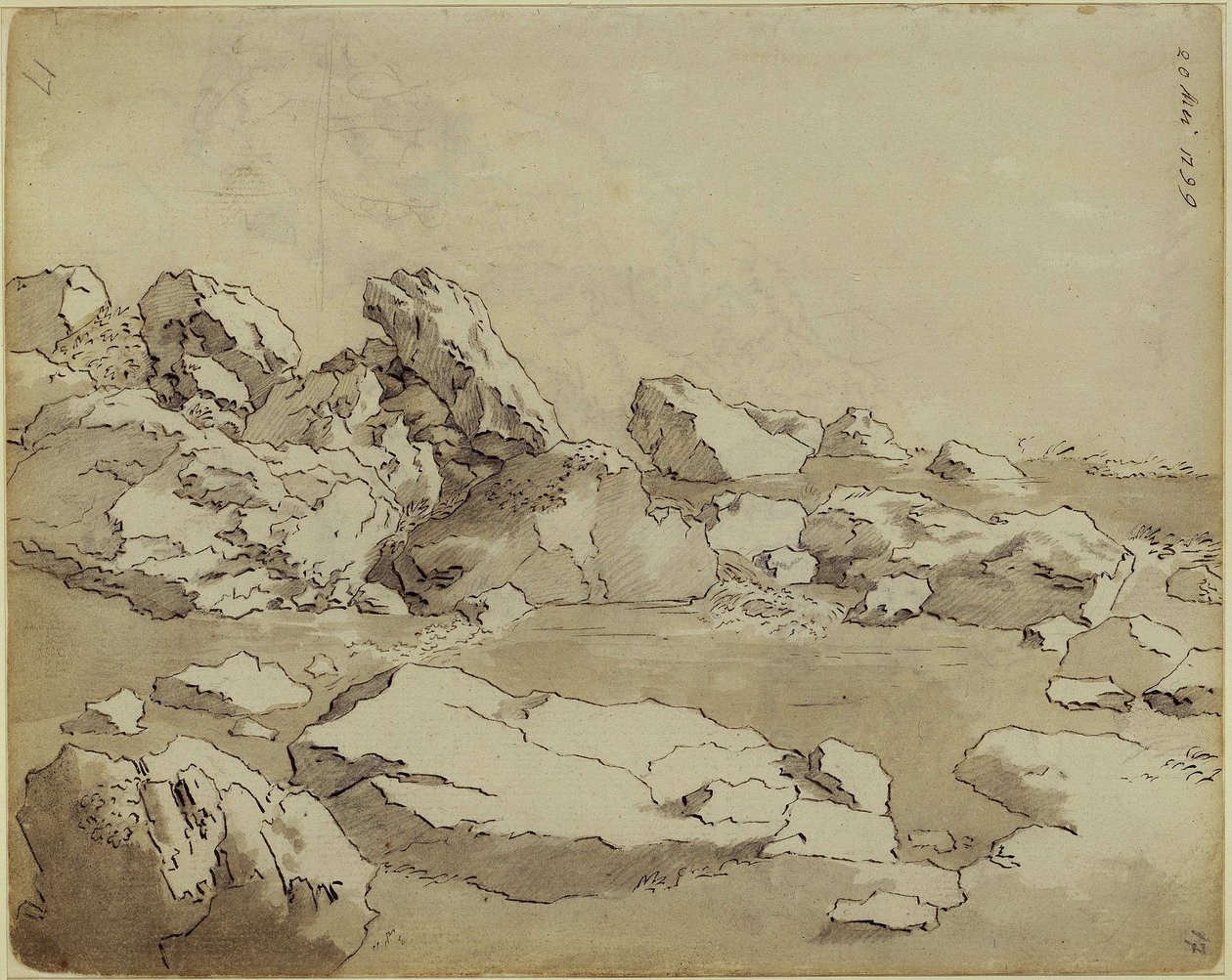 Estudos de rochas, blocos lado a lado de Caspar David Friedrich