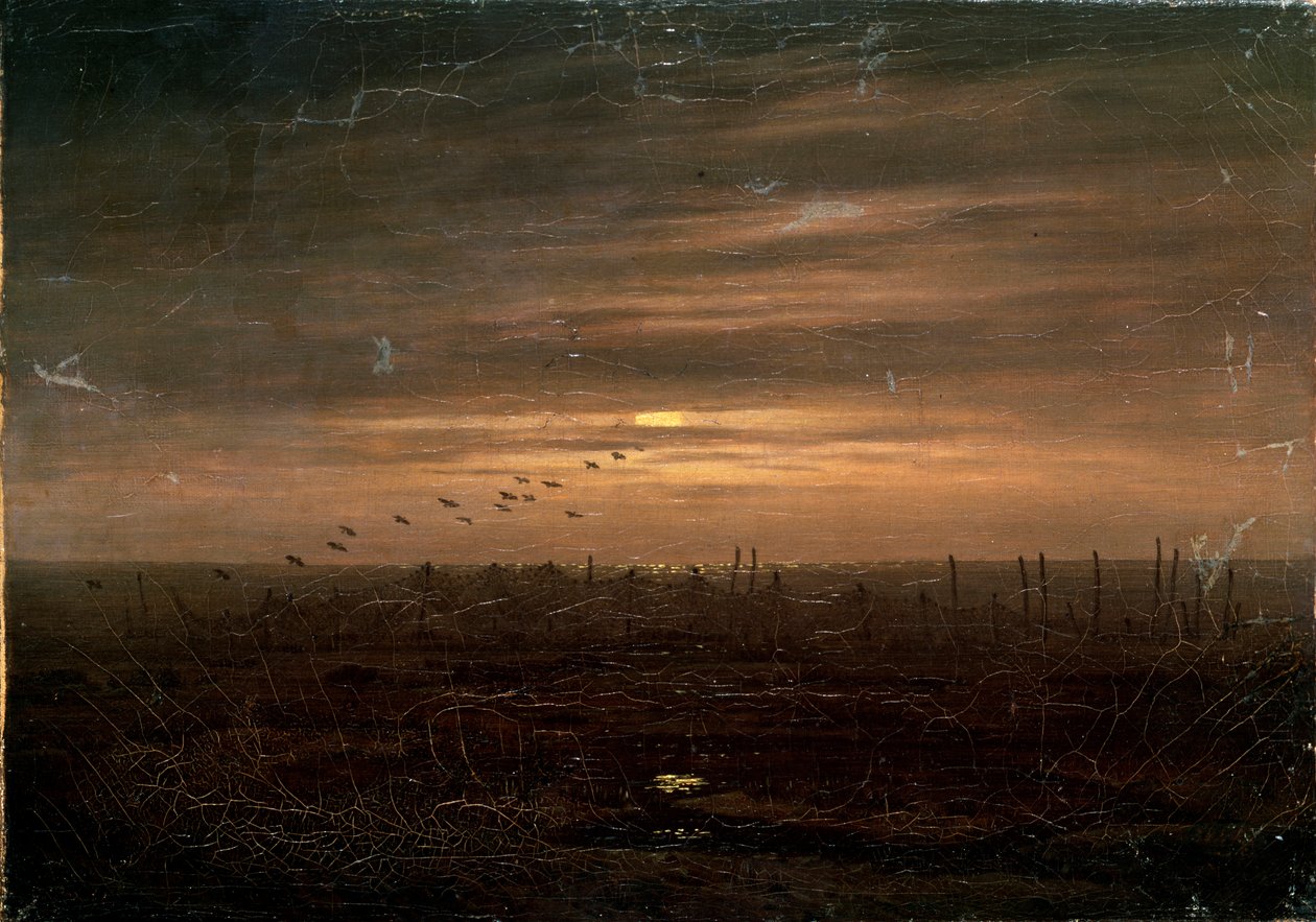 Redes de pesca, finais do século XVIII ou XIX de Caspar David Friedrich