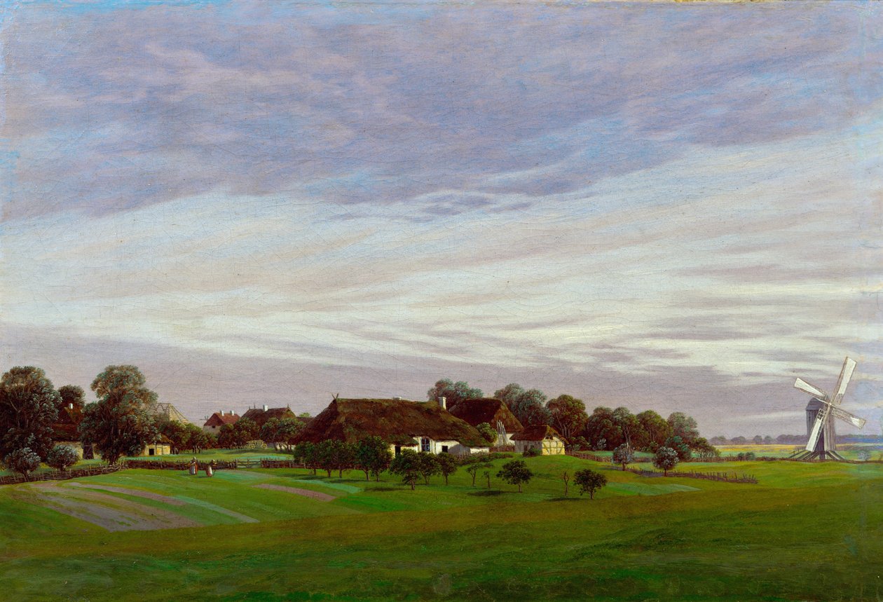 Campo plano perto de Greifswald, 1822-1823 de Caspar David Friedrich