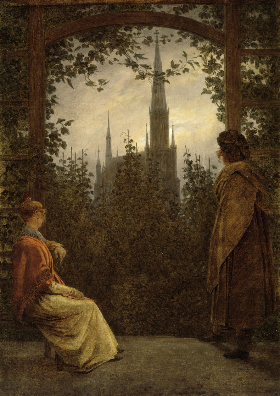 Caramanchão de jardim em Greifswald, 1818 de Caspar David Friedrich