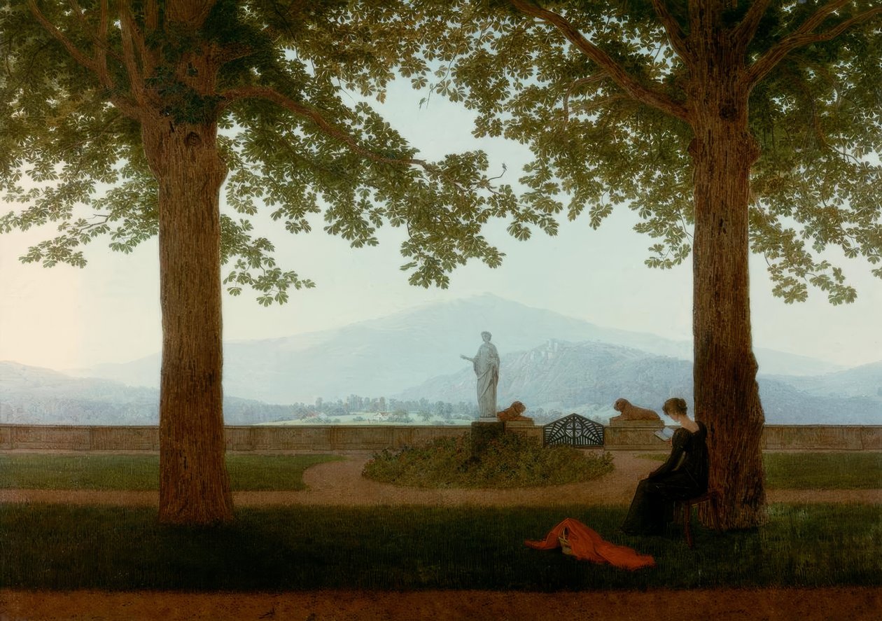 terraço com jardim de Caspar David Friedrich
