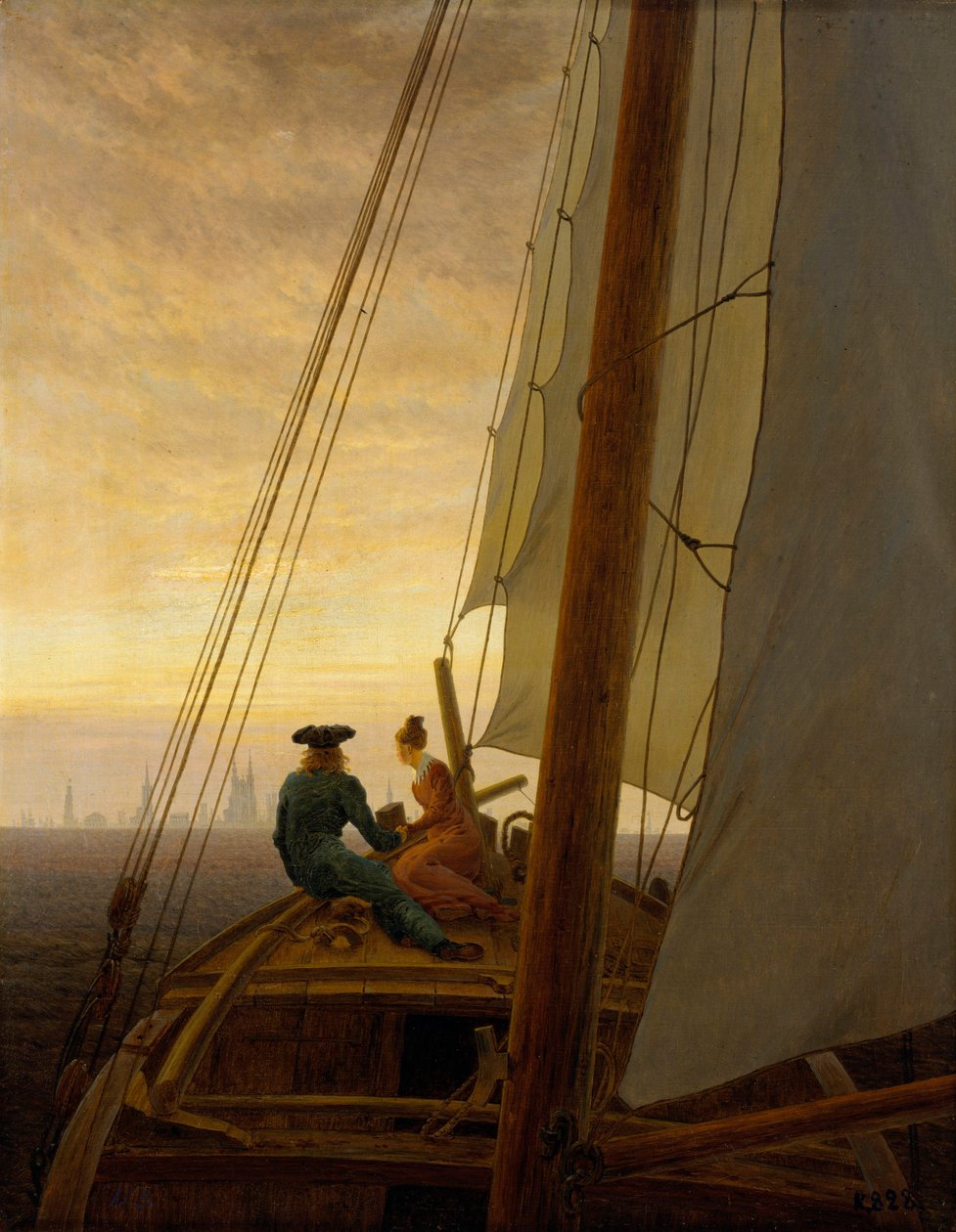 Alemão: Auf dem Segler Num barco à vela de Caspar David Friedrich