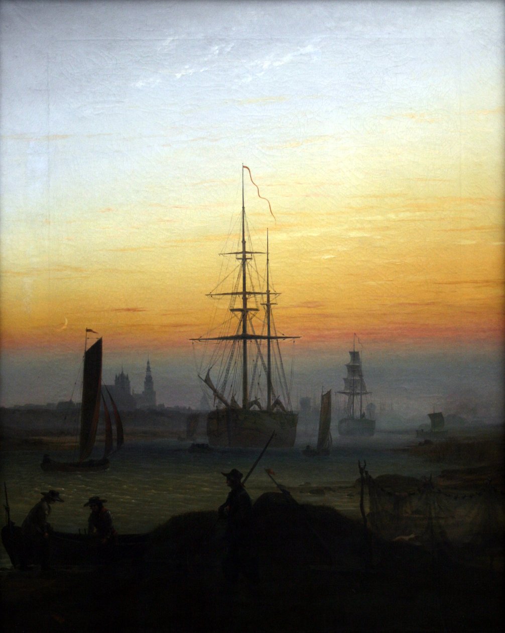 Alemão: Der Greifswalder Hafen O porto de Greifswald de Caspar David Friedrich