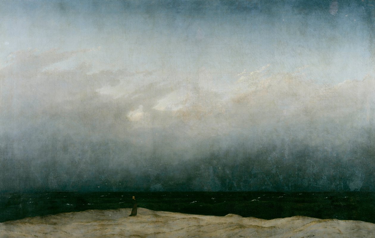 Alemão: Der Mönch am Meer O Monge à beira-mar de Caspar David Friedrich