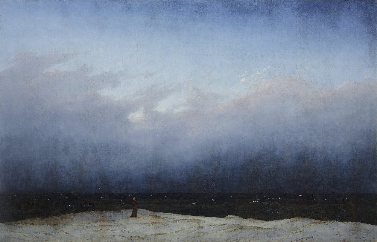 Alemão: Der Mönch am Meer O Monge à beira-mar de Caspar David Friedrich