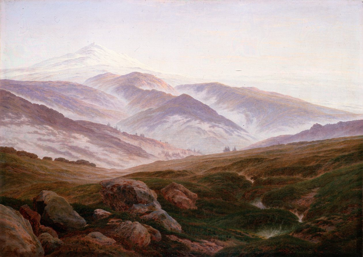Alemão: Erinnerungen an das Riesengebirge Memórias das Montanhas Gigantes de Caspar David Friedrich