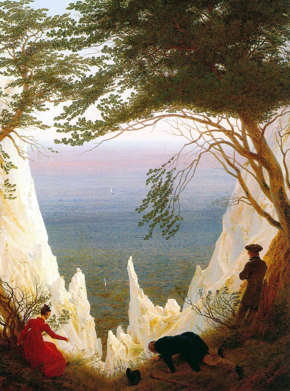Alemão: Kreidefelsen auf Rügen Falésias de giz em Ruegen de Caspar David Friedrich