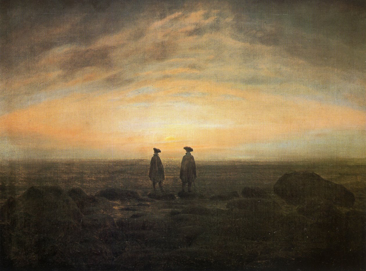 Alemão: Zwei Männer am Meer Dois Homens à Beira-Mar de Caspar David Friedrich
