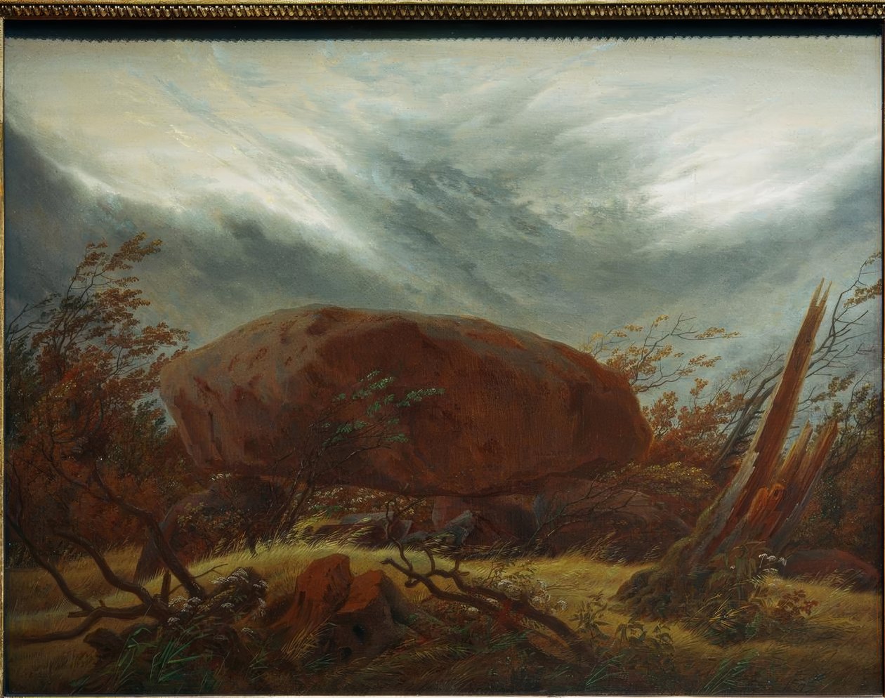 Túmulo megalítico no outono de Caspar David Friedrich