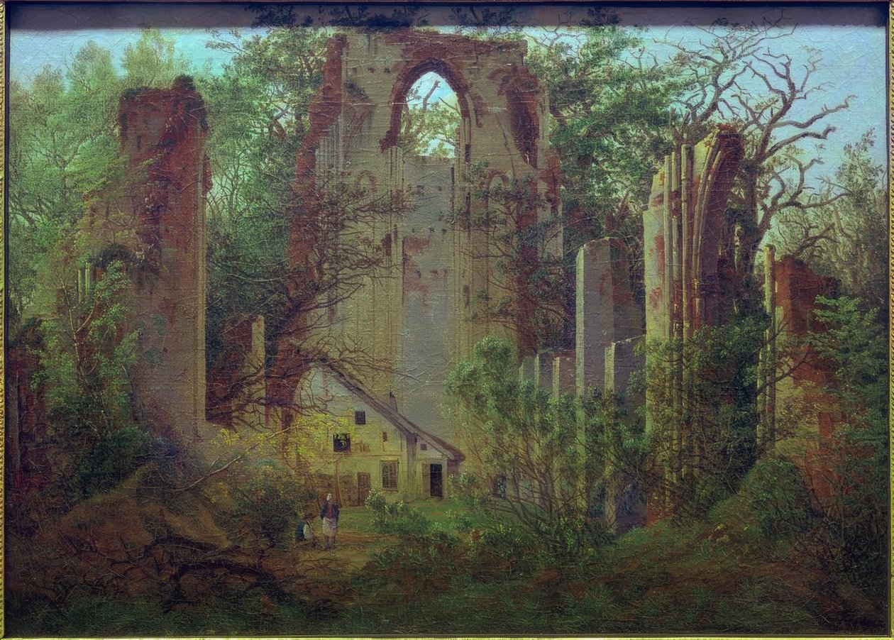 Mosteiro em ruínas Eldena perto de Greifswald de Caspar David Friedrich