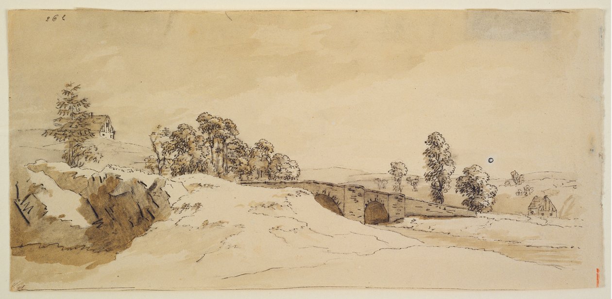 Paisagem com ponte de Caspar David Friedrich