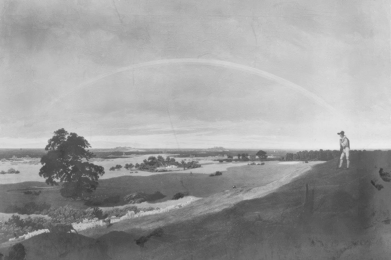 Paisagem com arco-íris de Caspar David Friedrich