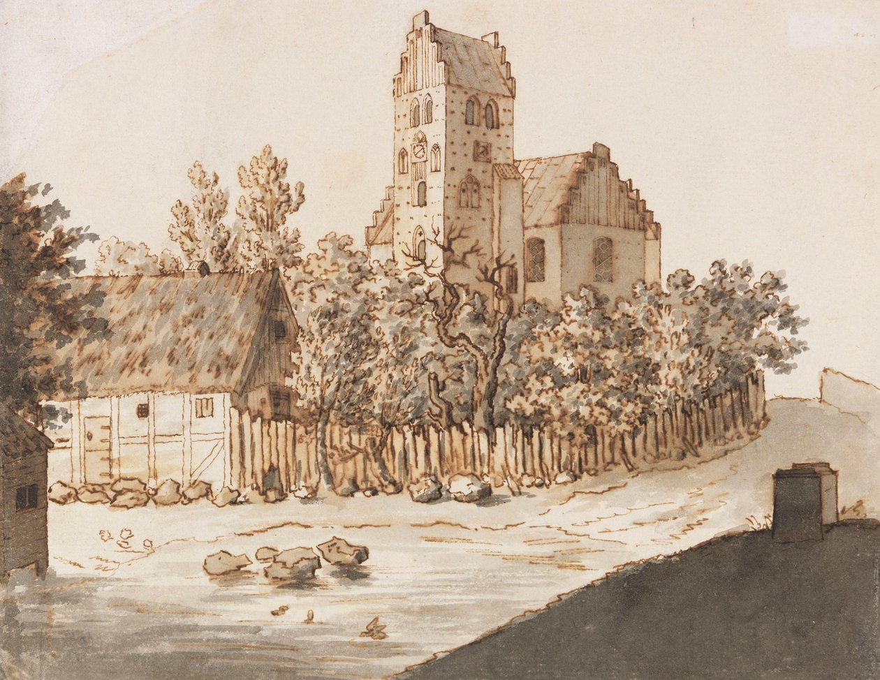 Igreja de Lyngby de Caspar David Friedrich