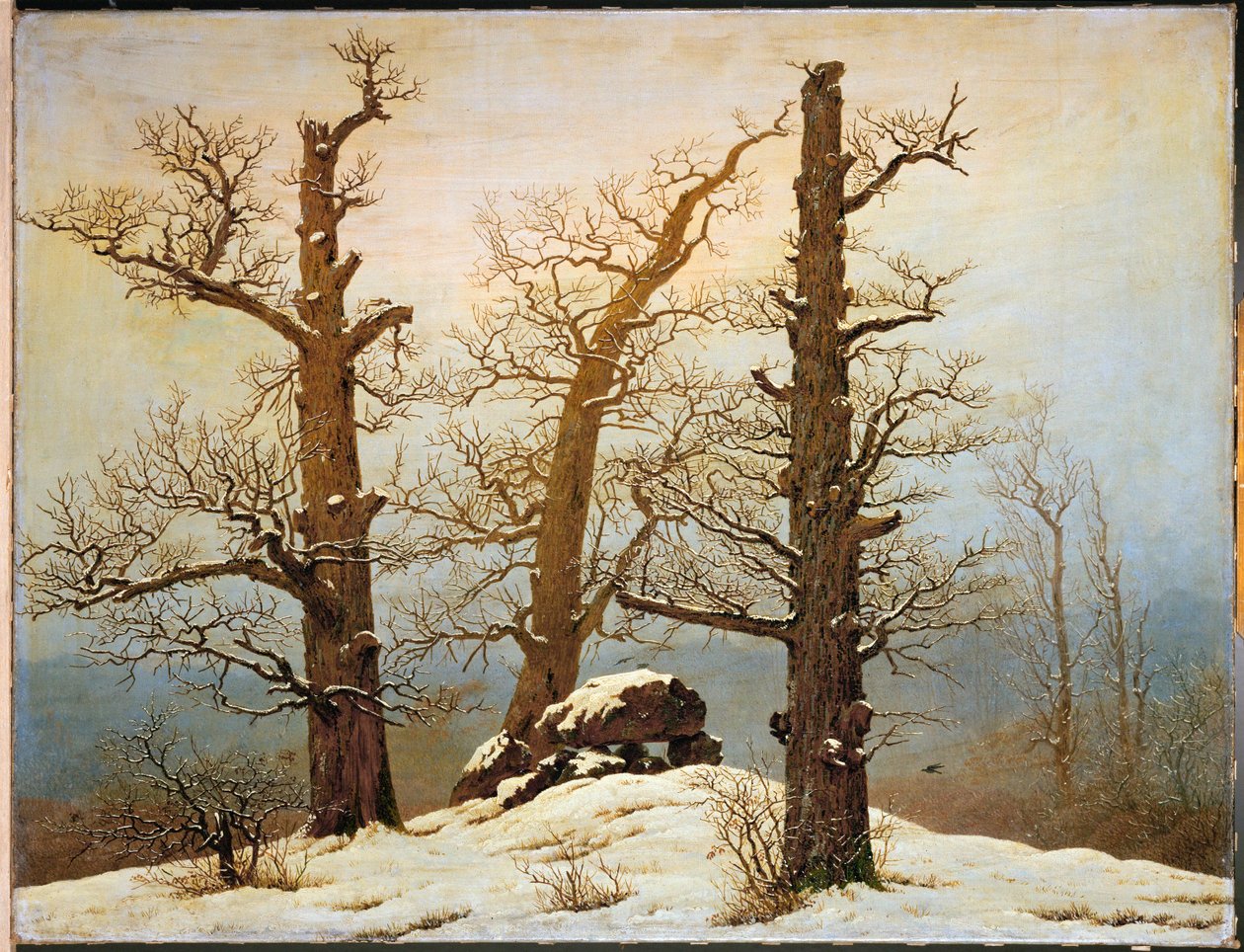Monte de pedras megalítico na neve (óleo sobre tela) de Caspar David Friedrich
