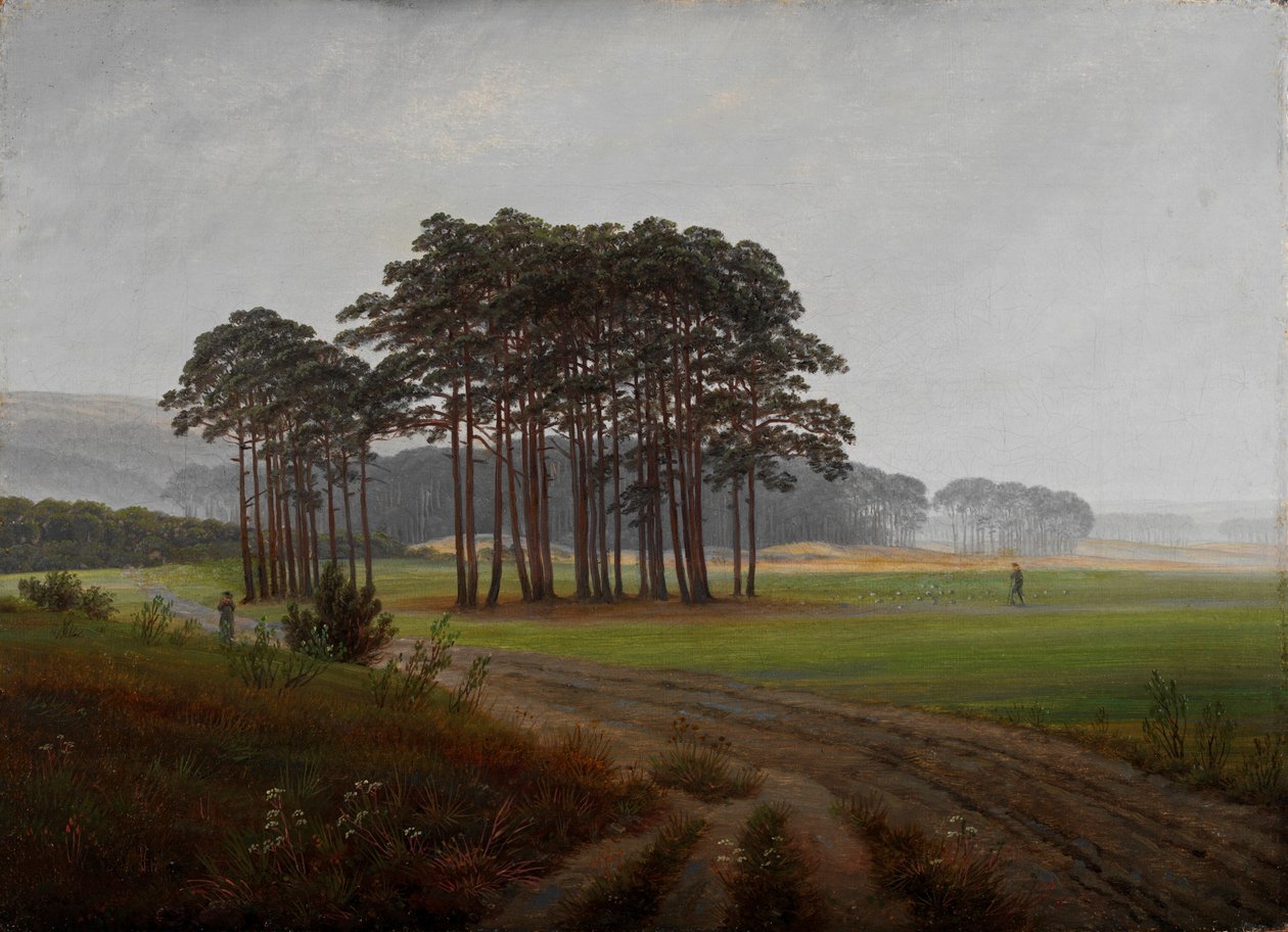 ""Moments de la journee : le midi"" (As horas do dia: O meio-dia) Peinture de Caspar David Friedrich (1774-1840) 1821-1822 - Óleo sobre tela Dim 22x30 cm Niedersaechsisches Landesmuseum, Hannover de Caspar David Friedrich