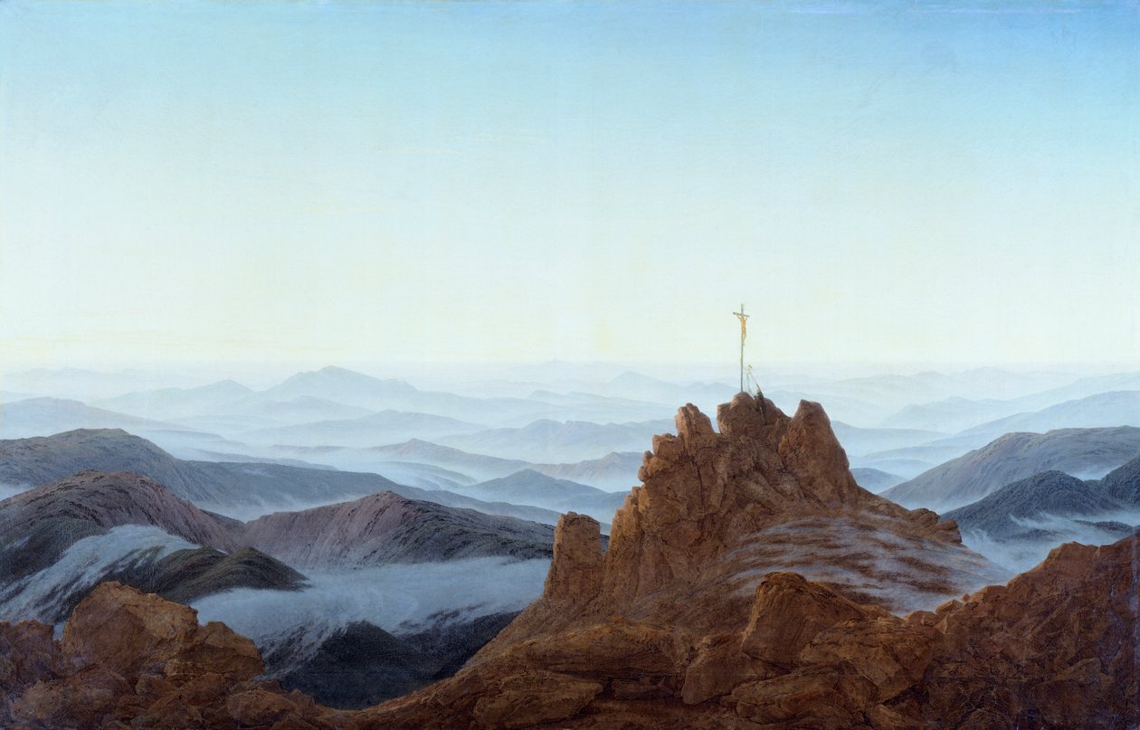 Manhã no Riesengebirge, por Caspar David Friedrich de Caspar David Friedrich