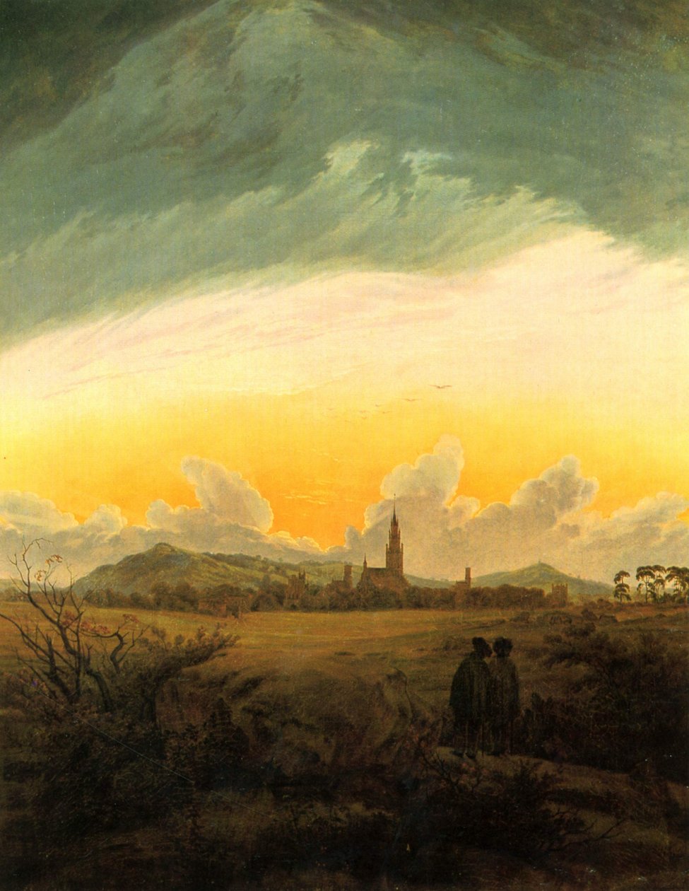 Neubrandenburg (Neubrandenburg na bruma da manhã) de Caspar David Friedrich