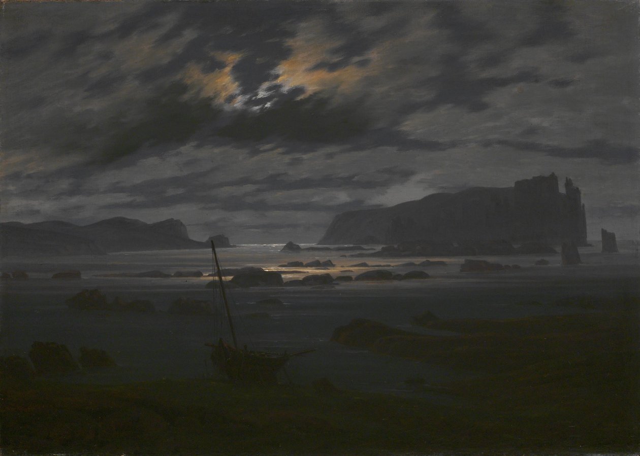 Mar do Norte ao luar, c. 1823 de Caspar David Friedrich