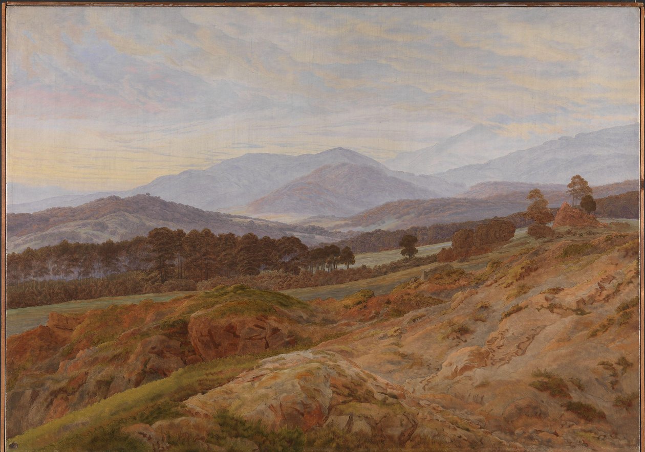 Paisagem de montanhas gigantes de Caspar David Friedrich