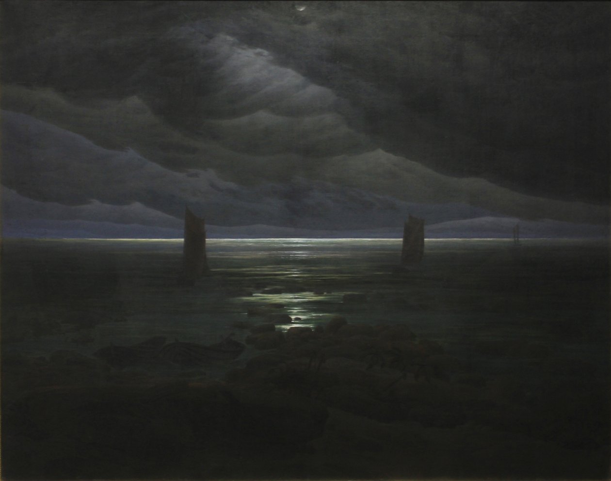 Costa do mar ao luar de Caspar David Friedrich