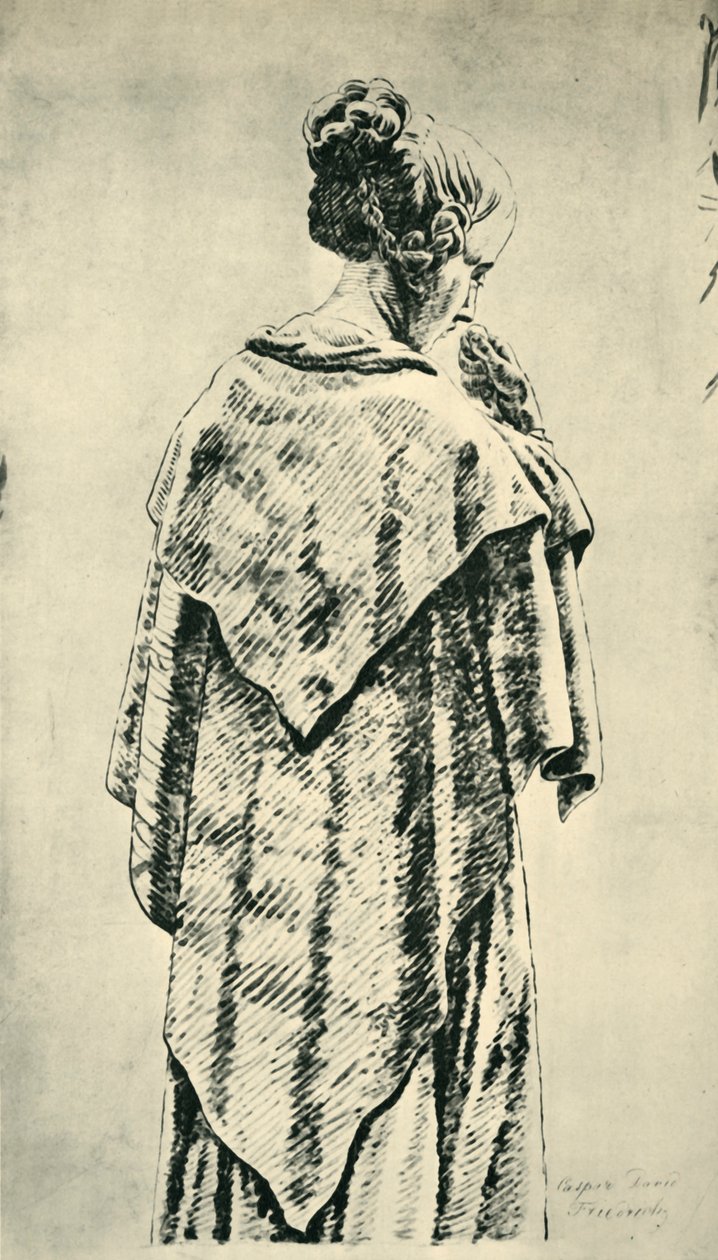 Estudo de uma mulher por trás de Caspar David Friedrich