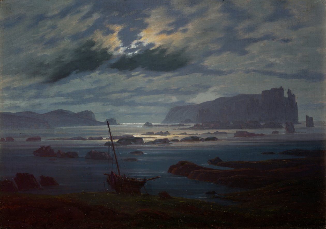 O mar do norte no luar, 1823-24 de Caspar David Friedrich