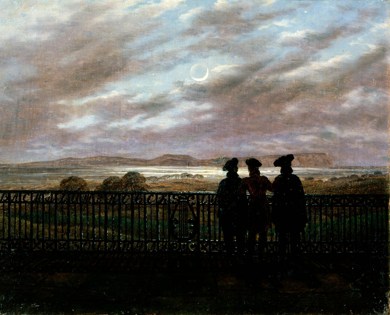 Os poetas VA Zhukovsky, SI Turgenev e AI Turgenev, final da década de 1820 de Caspar David Friedrich