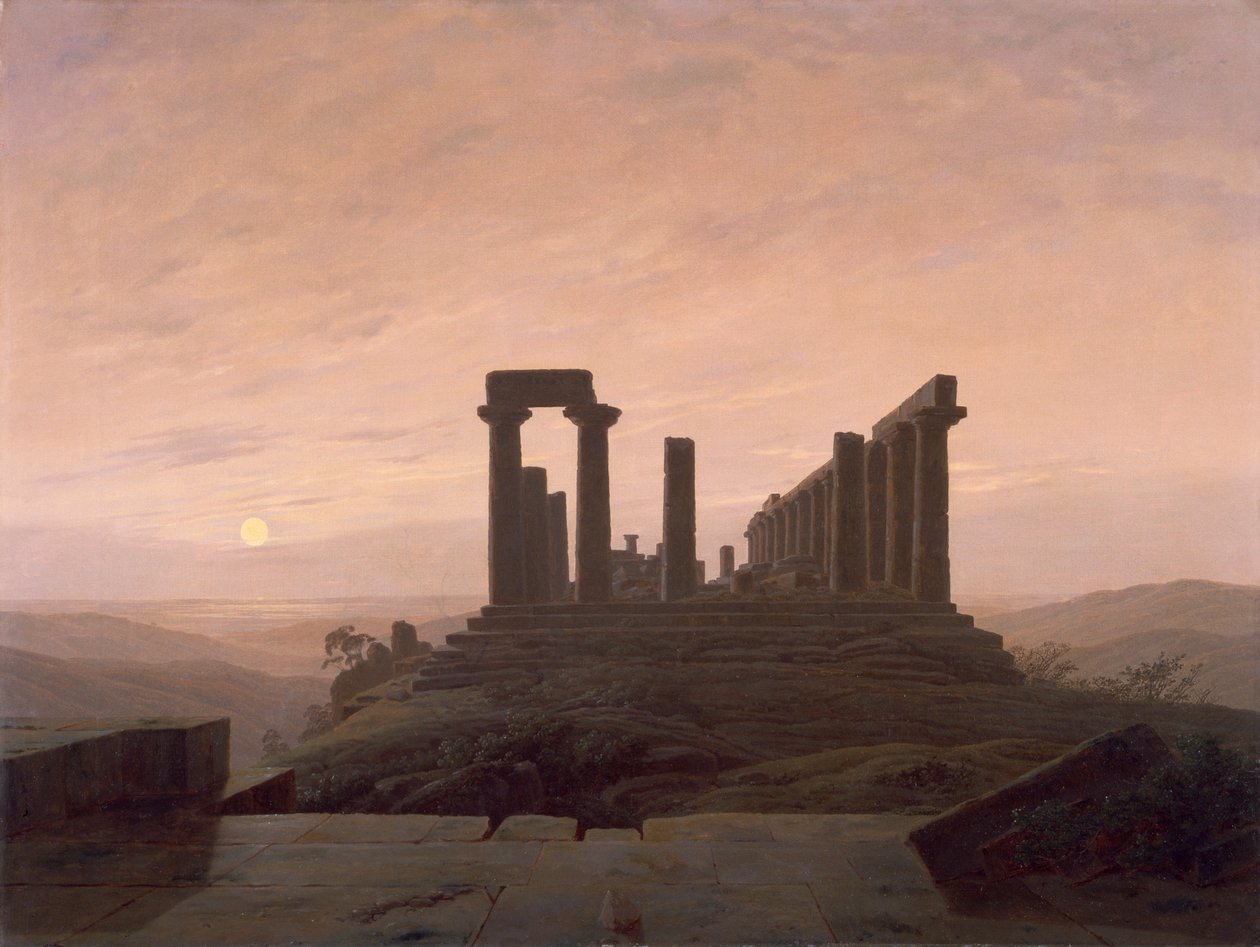 O Templo de Juno em Agrigento, de Caspar David Friedrich (1774-1840). de Caspar David Friedrich