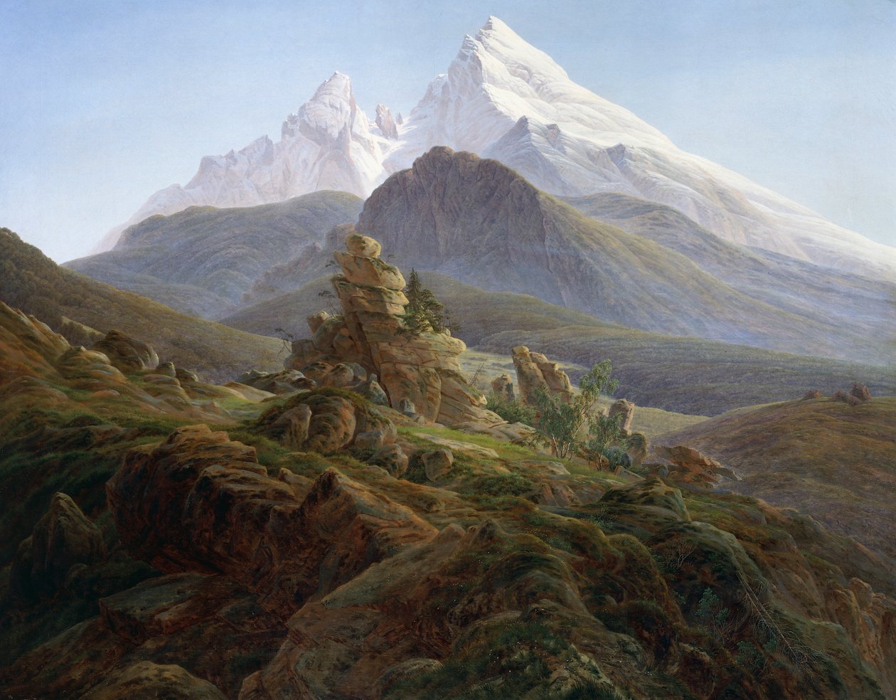 O Watzmann (óleo sobre tela) de Caspar David Friedrich