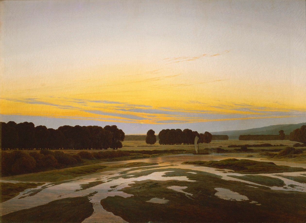 A grande reserva perto de Dresden de Caspar David Friedrich