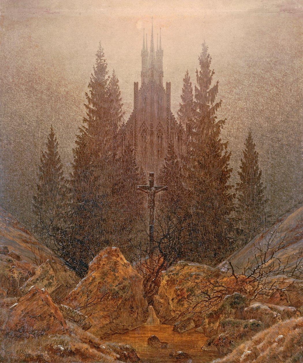 A cruz nas montanhas de Caspar David Friedrich
