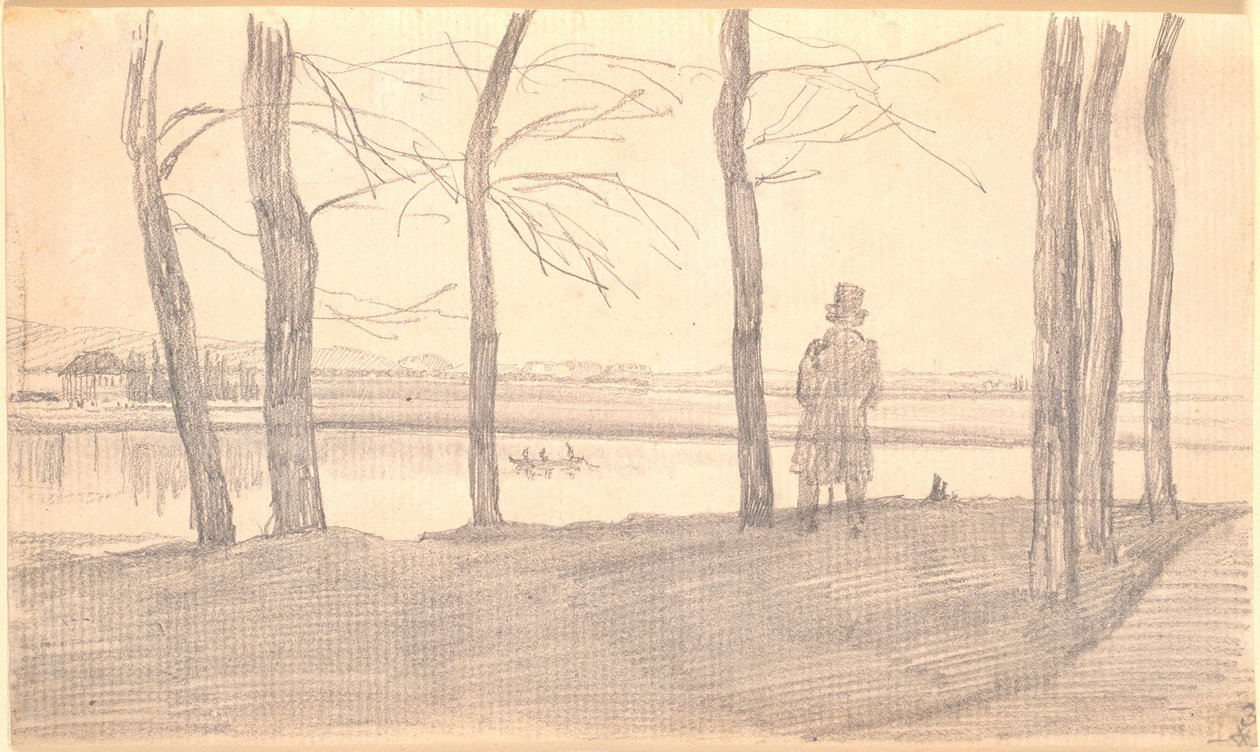 Vista sobre o Elba. À esquerda, uma casa de campo de Caspar David Friedrich