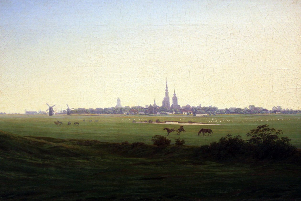 Meadows perto de Greifswald de Caspar David Friedrich