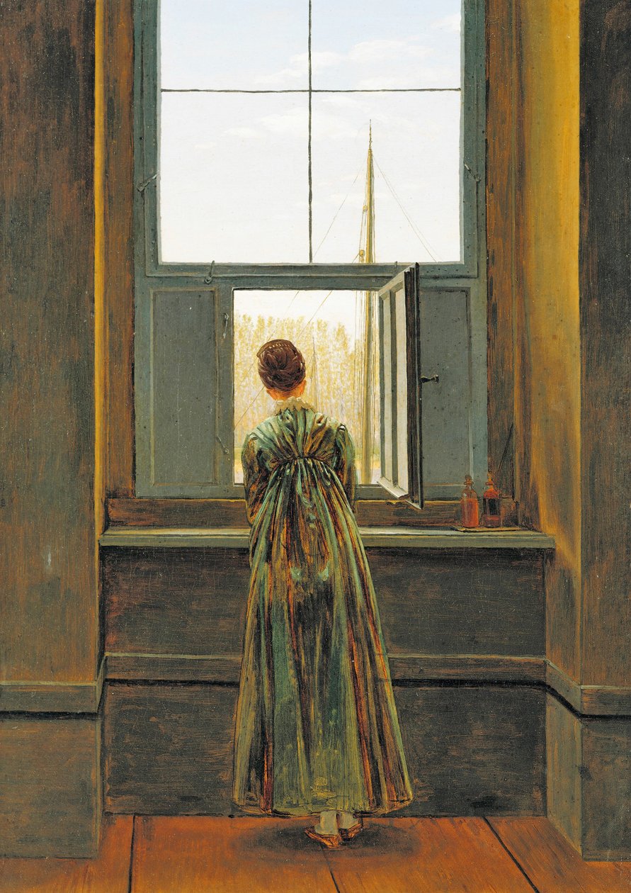 Mulher à janela de Caspar David Friedrich