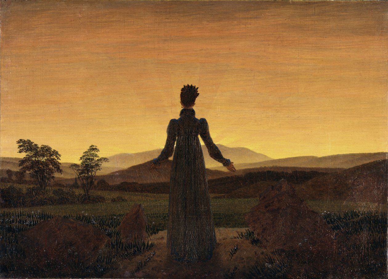 Mulher antes do nascer do sol, ca 1818 de Caspar David Friedrich