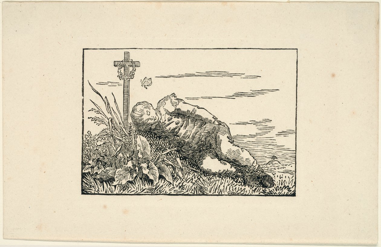 Jovem deitado em um túmulo de Caspar David Friedrich