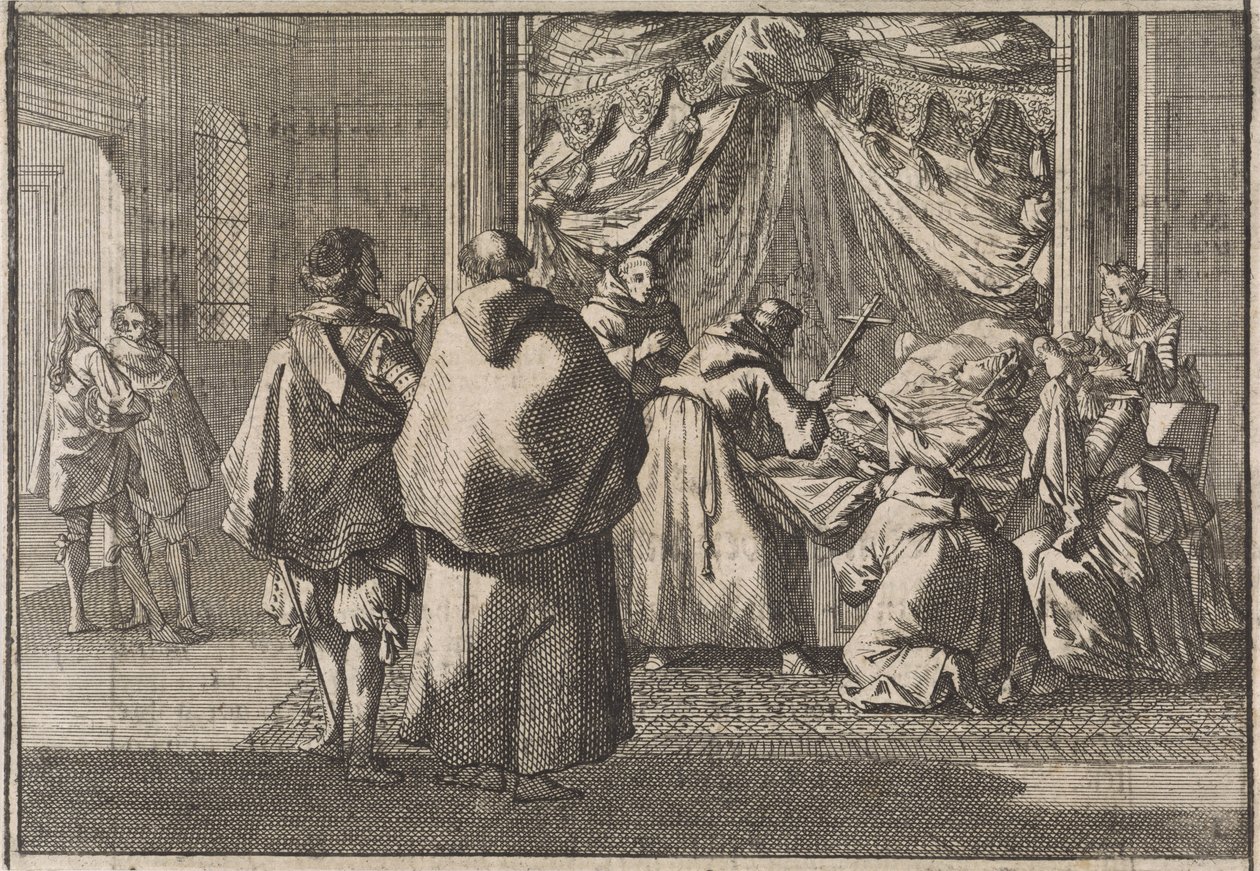 Morte do Infante Isabella, governanta dos Países Baixos, em Bruxelas, 1633 de Caspar Luyken (attributed to)